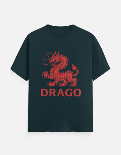Dragon Design - Unisex Classic Crew T-Shirt in petrol blue - front view #color_petrol-blue