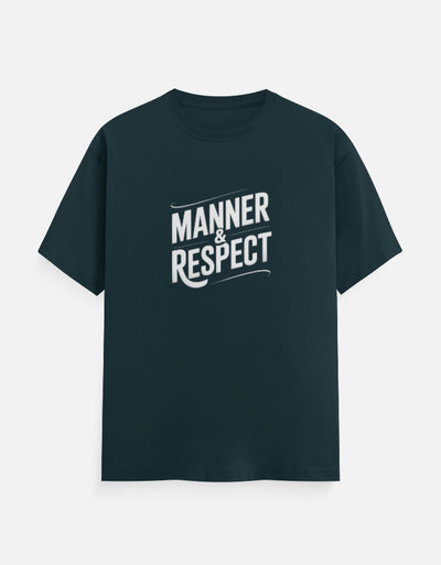 Manner And Respect Graphic - Unisex Classic Crew T-Shirt in petrol blue - front view #color_petrol-blue