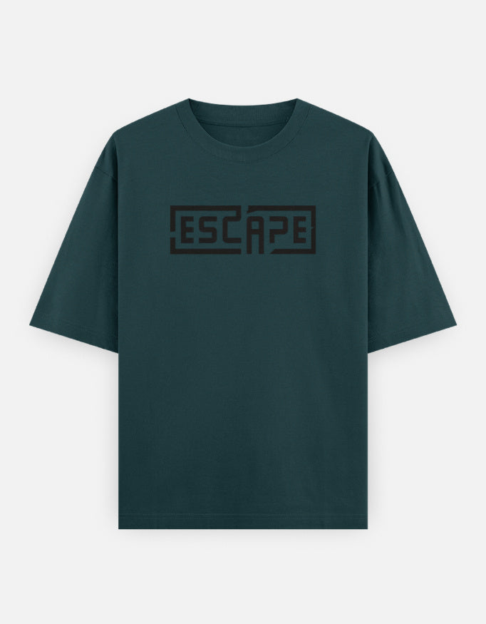 Escape Text Graphic - Unisex Oversized Classic T-Shirt in petrol blue - front view #color_petrol-blue