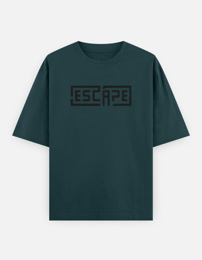 Escape Text Graphic - Unisex Oversized Classic T-Shirt in petrol blue - front view #color_petrol-blue