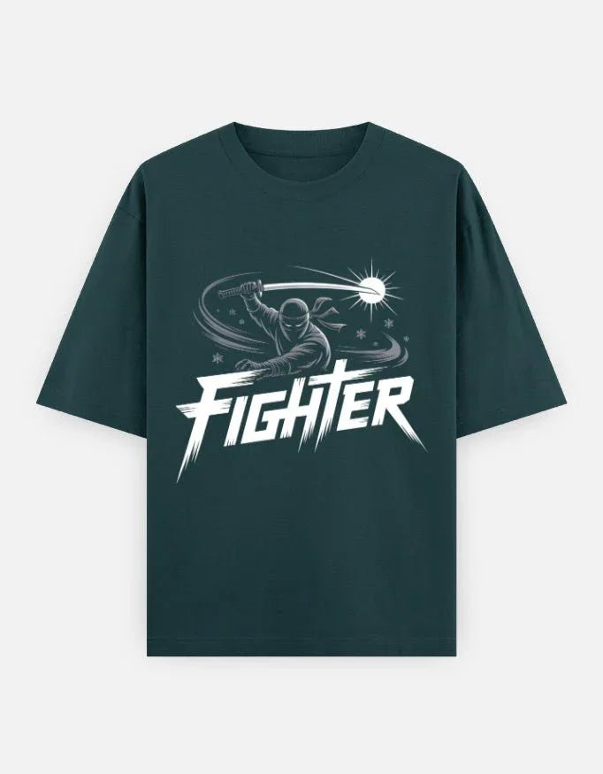 Ninja Fighter Cobra - Unisex Oversized Classic T-Shirt in petrol blue - front view #color_petrol-blue