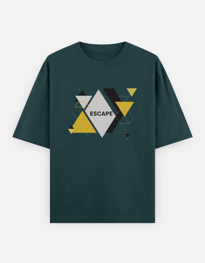 Escape Design - Unisex Oversized Classic T-Shirt in petrol blue - front view #color_ptrol-blue