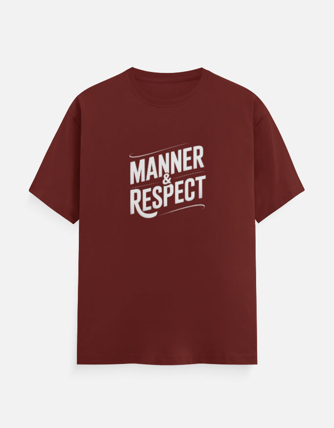 Manner And Respect Graphic - Unisex Classic Crew T-Shirt in brick red - front view #color_brick-red