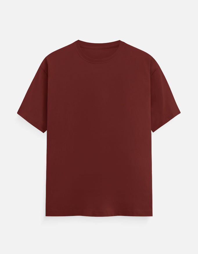 Plain - Male Classic Crew T-Shirt in brick red - front view #color_brick-red