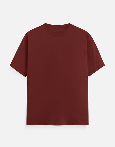 Plain - Male Classic Crew T-Shirt in brick red - front view #color_brick-red