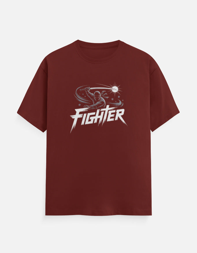 Ninja Fighter And Sword Graphic - Unisex Classic Crew T-Shirt in brick red - front view #color_brick-red