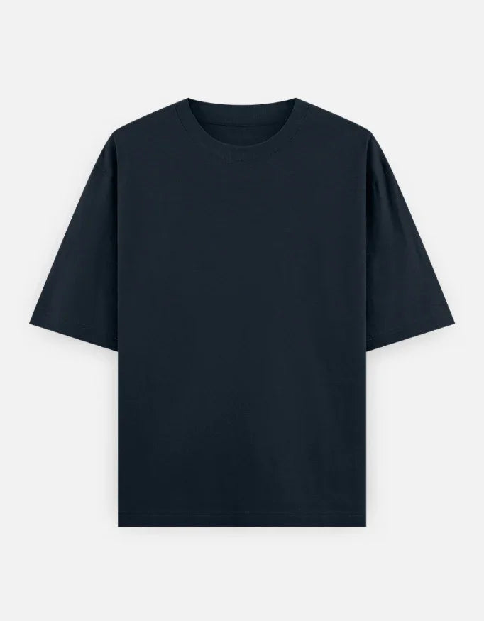 Plain - Unisex Oversized Classic T-Shirt in navy blue - front view #color_navy-blue