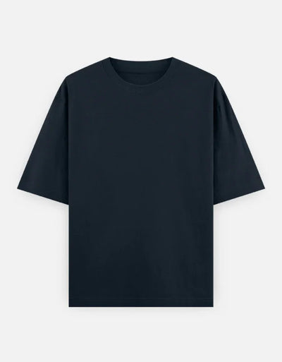 Plain - Unisex Oversized Classic T-Shirt in navy blue - front view #color_navy-blue