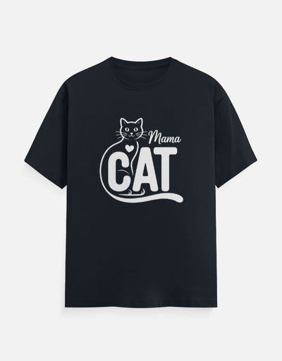 Cat Graphic - Unisex Classic Crew T-Shirt in navy blue - front view #color_navy-blue