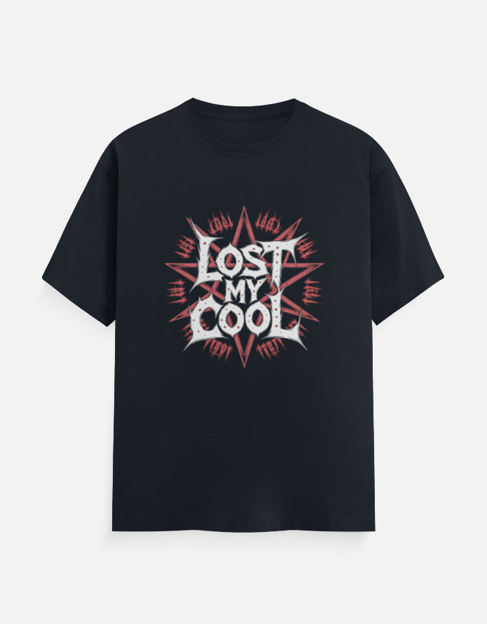 Lost My Cool Graphic - Unisex Classic Crew T-Shirt in Navy Blue - front view #color_navy-blue