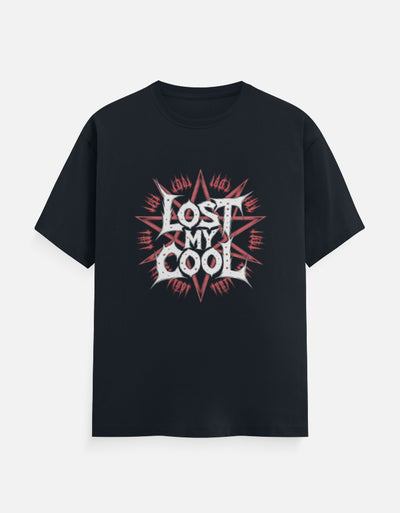 Lost My Cool Graphic - Unisex Classic Crew T-Shirt in Navy Blue - front view #color_navy-blue