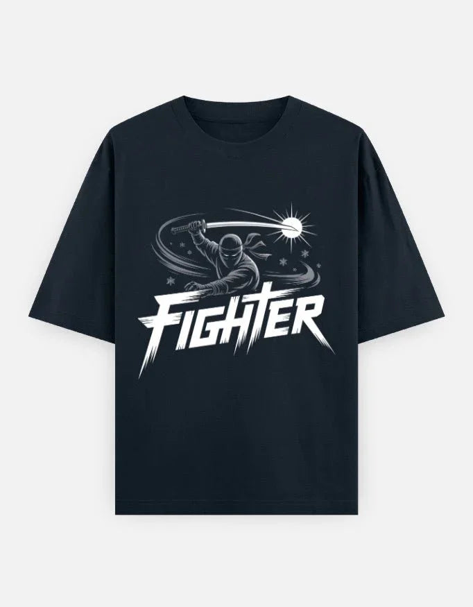Ninja Fighter Cobra - Unisex Oversized Classic T-Shirt in navy blue - front view #color_navy-blue