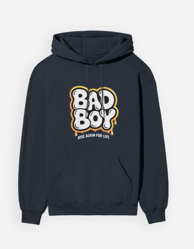Bad Boy Graphic - Unisex Hoodie in navy blue - front view #color_navy-blue