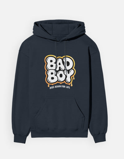 Bad Boy Graphic - Unisex Hoodie in navy blue - front view #color_navy-blue