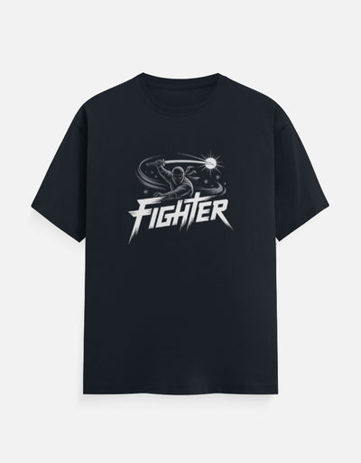 Ninja Fighter And Sword Graphic - Unisex Classic Crew T-Shirt in navy blue - front view #color_navy-blue