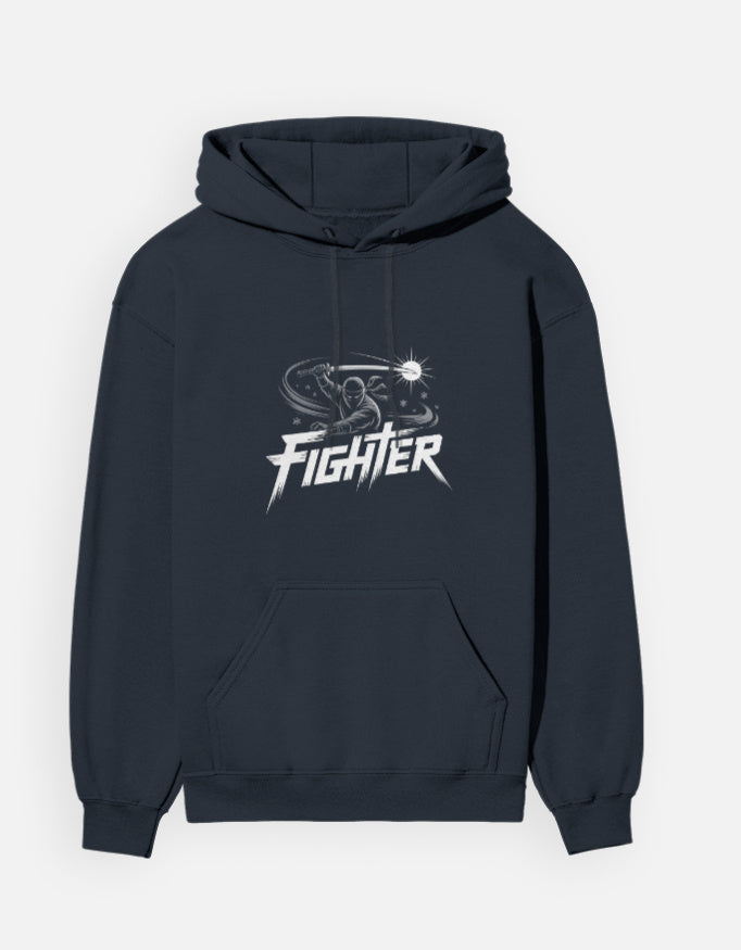 Ninja Fighter Design - Unisex Hoodie in navy blue - front view #color_navy-blue