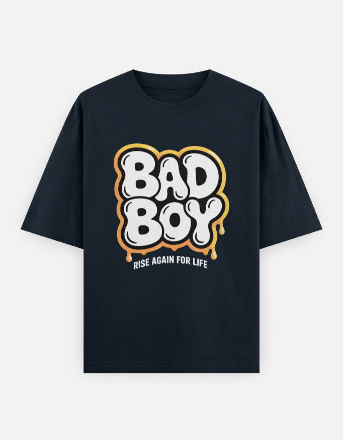 Bad boy graphic - Unisex Oversized Classic T-Shirt in navy blue - front view #color_navy-blue