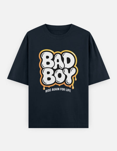 Bad boy graphic - Unisex Oversized Classic T-Shirt in navy blue - front view #color_navy-blue