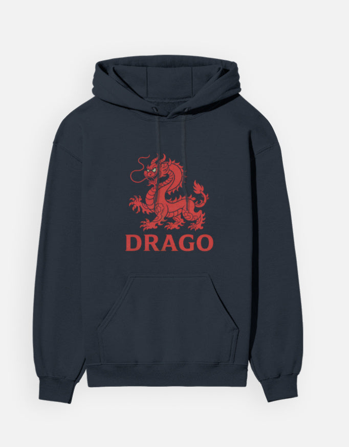 Dragon Minimal Graphic - Unisex Hoodie in navy blue - front view #color_navy-blue