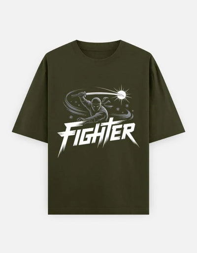 Ninja Fighter Cobra - Unisex Oversized Classic T-Shirt in olive green - front view #color_olive-green