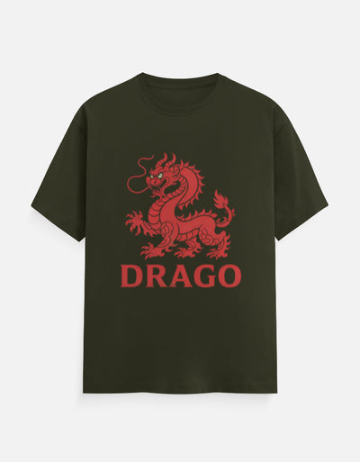 Dragon Design - Unisex Classic Crew T-Shirt in olive green - front view #color_olive-green