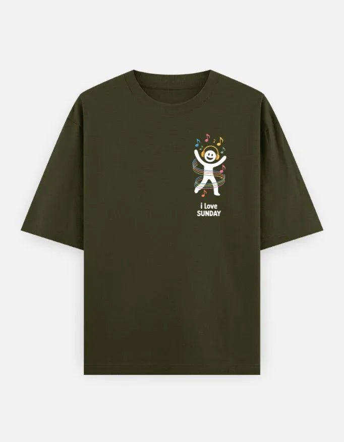 Days - Unisex Oversized Classic T-Shirt in olive green - front view #color_olive-green