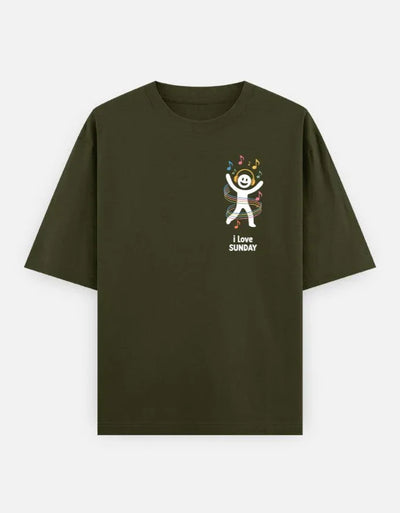 Days - Unisex Oversized Classic T-Shirt in olive green - front view #color_olive-green