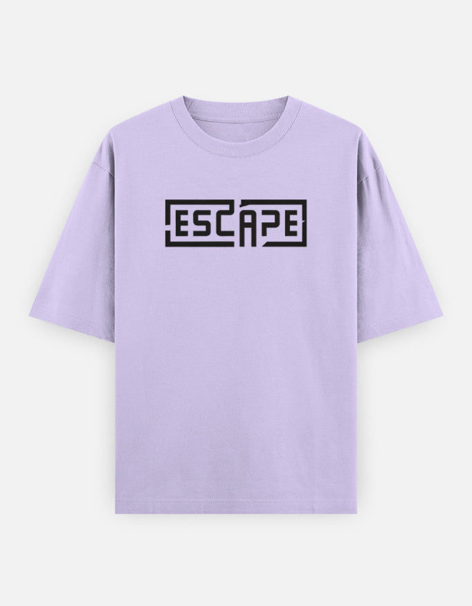 Escape Text Graphic - Unisex Oversized Classic T-Shirt in lavender - front view #color_lavender