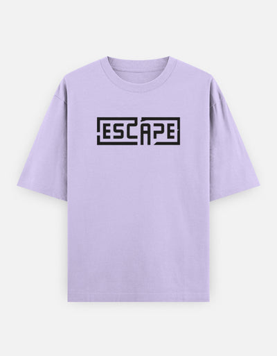 Escape Text Graphic - Unisex Oversized Classic T-Shirt in lavender - front view #color_lavender