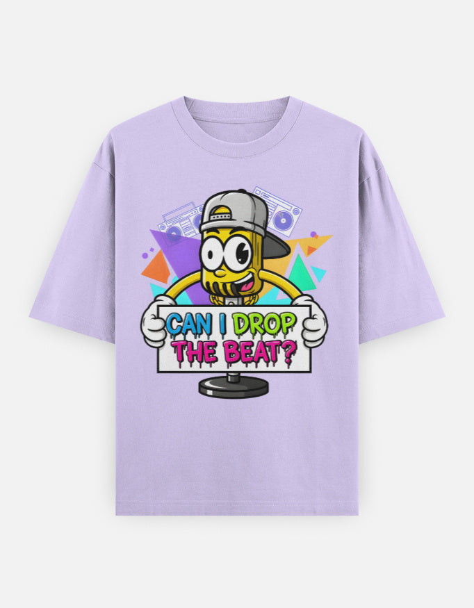 Disco Dance Mike Graphic - Unisex Oversized Classic T-Shirt in lavender - front view #color_lavender