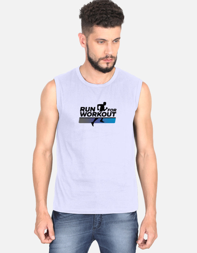 Run For Workout GYM Design - Men's Sleeveless T-Shirt in lavender - front view #color_lavender