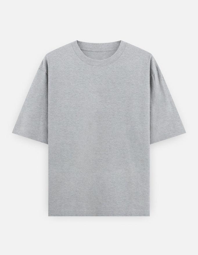 Plain - Unisex Oversized Classic T-Shirt in grey melange - front view  #color_grey-melange
