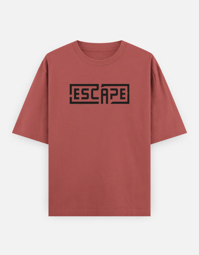 Escape Text Graphic - Unisex Oversized Classic T-Shirt in coral - front view #color_coral