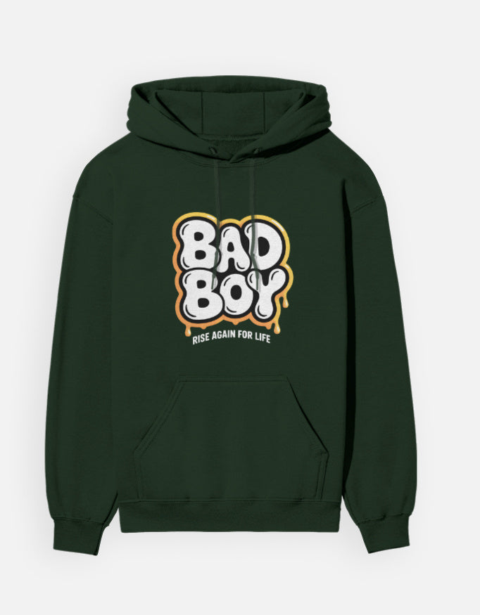 Bad Boy Graphic - Unisex Hoodie in bottle green - front view #color_bottle-green