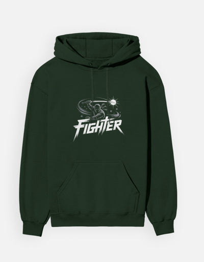 Ninja Fighter Design - Unisex Hoodie in bottle green - front view #color_bottle-green