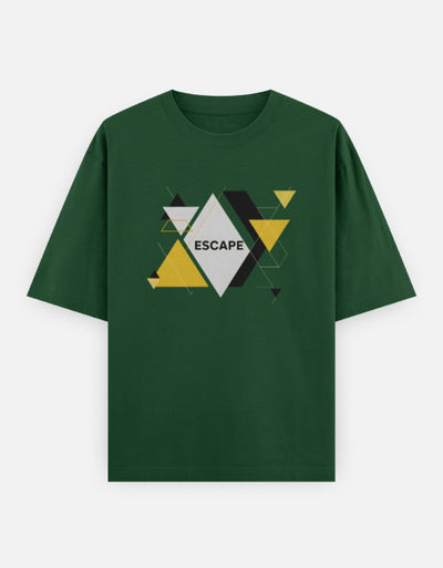 Escape Design - Unisex Oversized Classic T-Shirt in bottle green - front view #color_bottle-green
