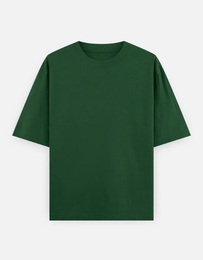 Plain - Unisex Oversized Classic T-Shirt in bottle green - front view #color_bottle-green