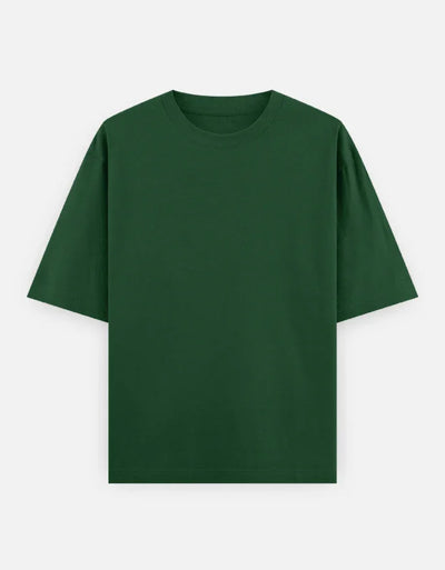 Plain - Unisex Oversized Classic T-Shirt in bottle green - front view #color_bottle-green