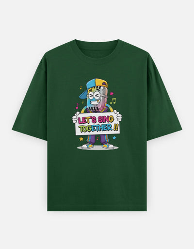 Disco Dance Graphic - Unisex Oversized Classic T-Shirt in bottle green - front view #color_bottle-green