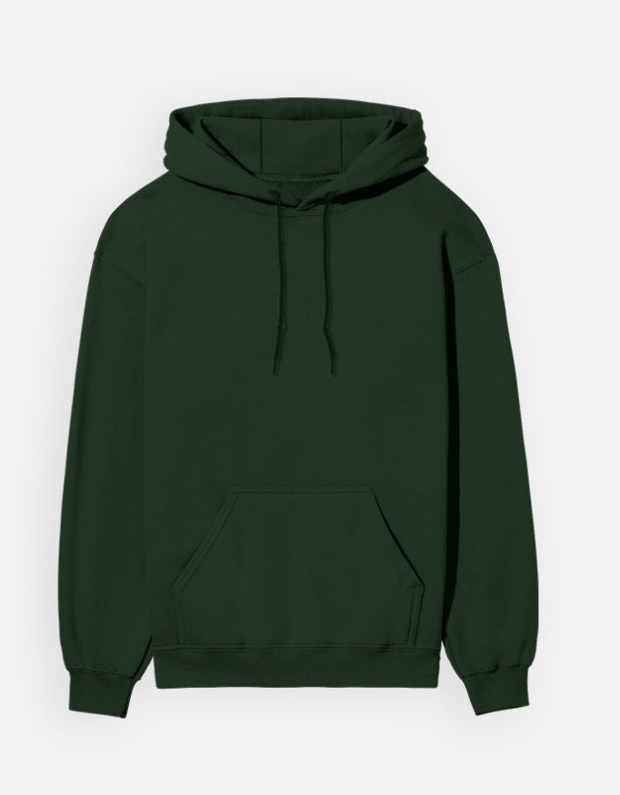 Plain - Unisex Hoodie in bottle green - front view #color_bottle-green