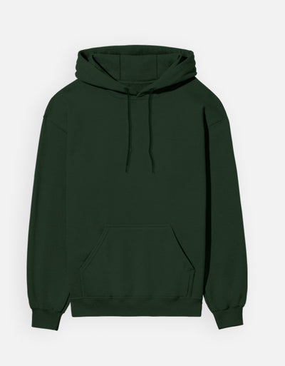 Plain - Unisex Hoodie in bottle green - front view #color_bottle-green