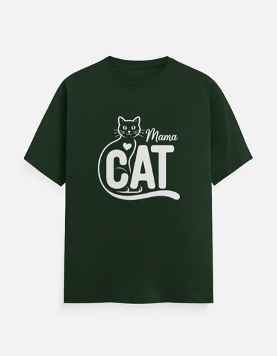 Cat Graphic - Unisex Classic Crew T-Shirt in bottle green - front view #color_bottle-green