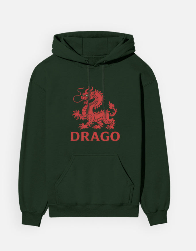 Dragon Minimal Graphic - Unisex Hoodie in bottle green - front view #color_bottle-green