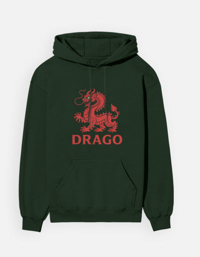 Dragon Minimal Graphic - Unisex Hoodie in bottle green - front view #color_bottle-green
