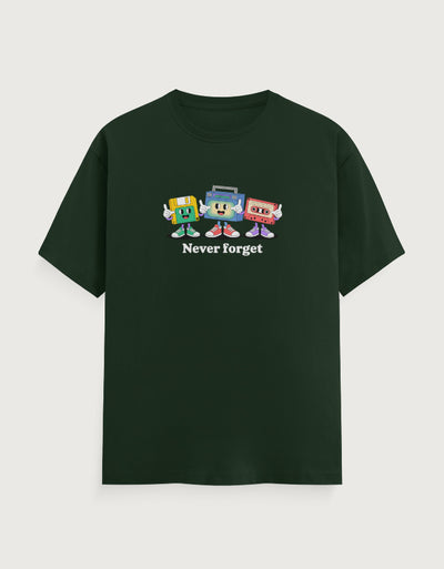 Memory Graphic - Unisex Classic Crew T-Shirt in bottle green - front view #color_bottle-green