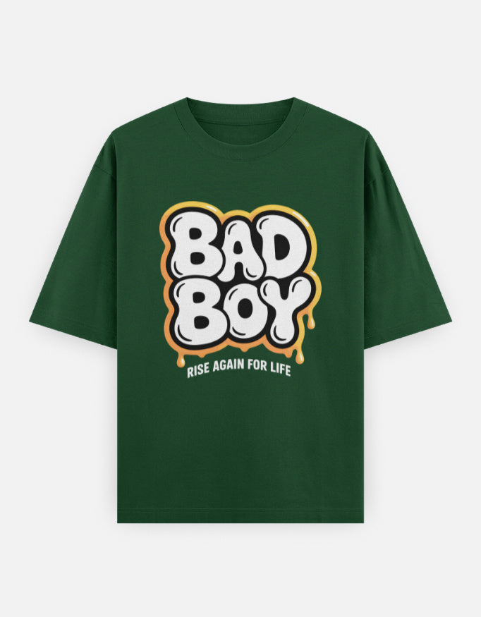 Bad boy graphic - Unisex Oversized Classic T-Shirt in bottle green - front view #color_bottle-green