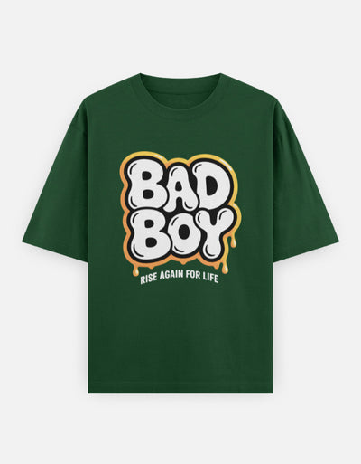 Bad boy graphic - Unisex Oversized Classic T-Shirt in bottle green - front view #color_bottle-green