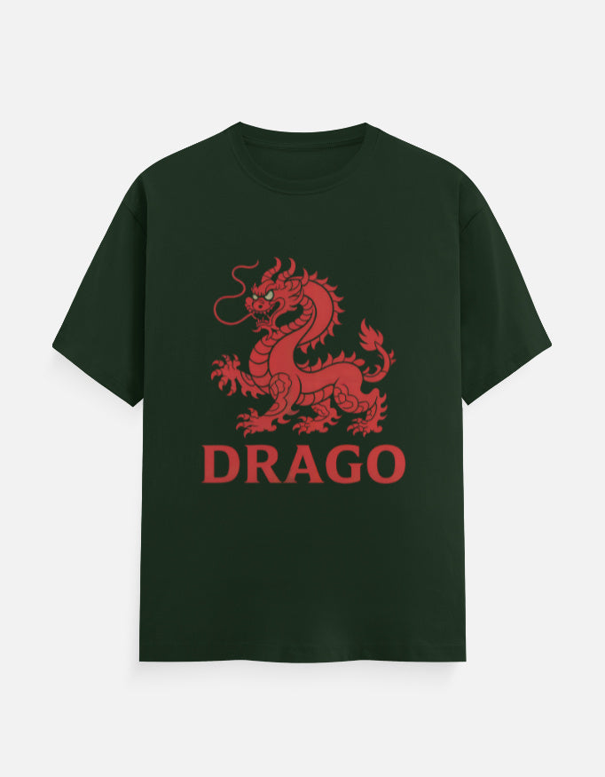Dragon Design - Unisex Classic Crew T-Shirt in bottle green - front view #color_bottle-green