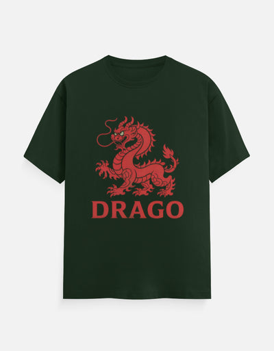 Dragon Design - Unisex Classic Crew T-Shirt in bottle green - front view #color_bottle-green