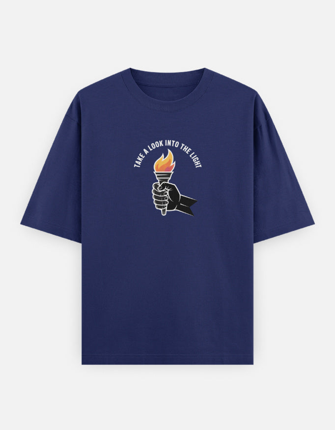 Dragon Fire Graphic - Unisex Oversized Classic T-Shirt in royal blue - front view #color_royal-blue